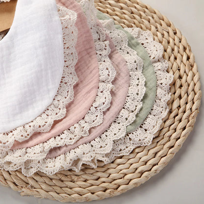 🌸 Baby 3-teiliges Set-Lätzchen,Stirnband und Schal