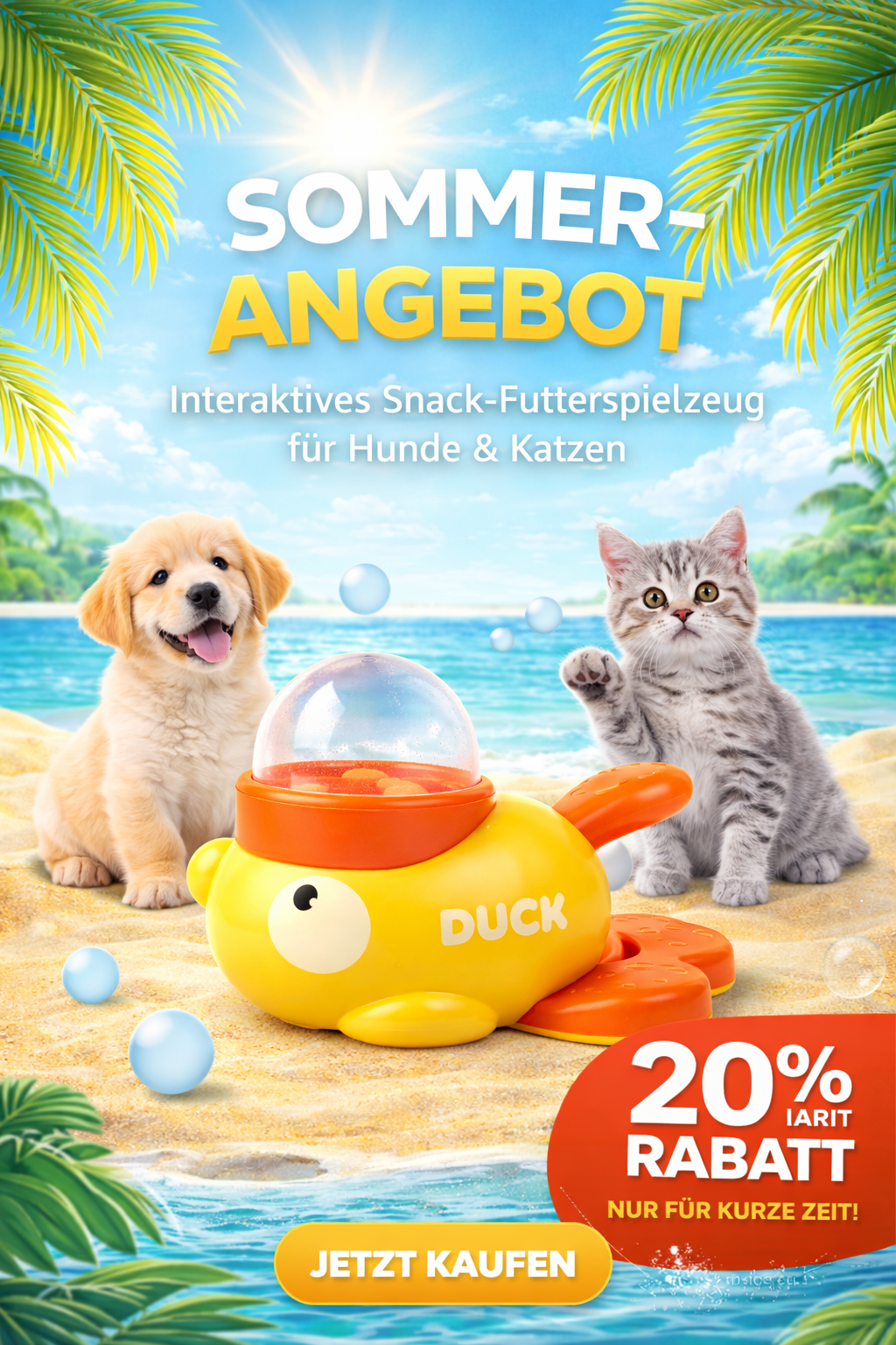 Enten-Leckerli-Spender Spielzeug – Spaßiges & Einfaches Haustierspielzeug